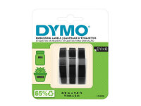 RELIEFTAPE DYMO EMBOSSING PLASTIC 9MM x 3M WIT, 2101826
