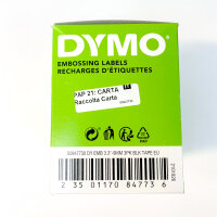 RELIEFTAPE DYMO EMBOSSING PLASTIC 9MM x 3M WIT, 2101826