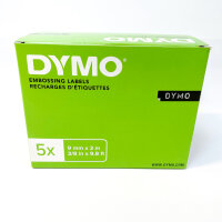RELIEFTAPE DYMO EMBOSSING PLASTIC 9MM x 3M WIT, 2101826