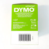 DYMO LetraTag plastic tape EU 12 mm x 4 m white-black 21733901