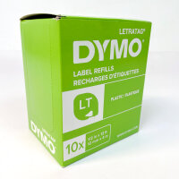 DYMO LetraTag plastic tape EU 12 mm x 4 m white-black 21733901