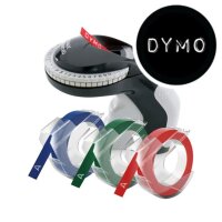 DYMO 2137631 EU Embossed Tape Labels 9 mm x 3 m Red/Blue/Black