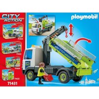 PLAYMOBIL City Action 71431 Glass Recycling Truck with Container, Ages 4-10, 62 Pieces
