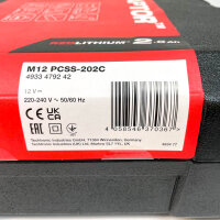 Milwaukee M12PCSS-202C M12 RAPTOR Akku-Rohrschneider 4933479242