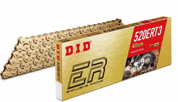 D.I.D 520ERT3, EXCLUSIVE RACING motorcycle gold chain, 120 links, chain pitch 520, G351HA