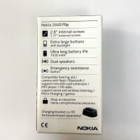 Nokia 2660 Flip, Klapphandy, Dual-SIM, 7,11 cm (2.8"), 0,3 MP, 1450 mAh, Blau