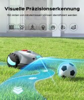 YARDCARE V100 Mähroboter, Rasenroboter mit Kamera, Hinderniserkennung, Vision-Navigation, 4-Ah-Akku, für 150 m², inklusive Ersatzklingen, Spiralmähfunktion