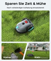 YARDCARE V100 Mähroboter, Rasenroboter mit Kamera, Hinderniserkennung, Vision-Navigation, 4-Ah-Akku, für 150 m², inklusive Ersatzklingen, Spiralmähfunktion