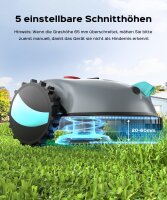 YARDCARE V100 Mähroboter, Rasenroboter mit Kamera, Hinderniserkennung, Vision-Navigation, 4-Ah-Akku, für 150 m², inklusive Ersatzklingen, Spiralmähfunktion