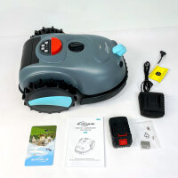 YARDCARE V100 Mähroboter, Rasenroboter mit Kamera, Hinderniserkennung, Vision-Navigation, 4-Ah-Akku, für 150 m², inklusive Ersatzklingen, Spiralmähfunktion