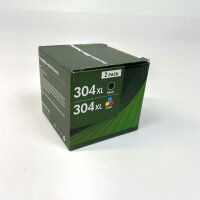 304XL, 2-pack ink cartridges, black/tri-color (4-color), compatible with AMP 100/120/125/130, DeskJet 2600–2655, 3700–3764, ENVY 5000–5070