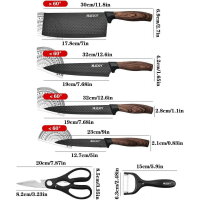 LUCKY LK-WS10, 6-teiliges Küchenmesser-Set, Hackmesser, Kochmesser, Tranchiermesser, Universalmesser