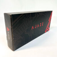 AJAZZ AK820, mechanical gaming keyboard, QWERTY-US layout, 82 keys, hot-swappable blue switches, gasket mount, blue backlighting, Poron foam, PBT keycaps, white