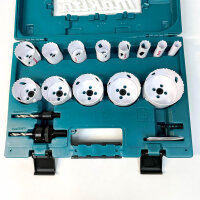 Makita D-63993 Universal Hole Saw Set, 16-piece, Ø 16–76 mm, for wood, PVC, non-ferrous metals, and aluminum