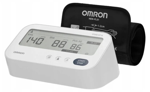 OMRON M3 Comfort AFib, Automatisches Oberarm Blutdruckmessgerät, Weiß