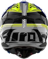 AIROH Aviator 3 Hima, Cross Motorradhelm, Größe S (Max 30°) HPC Carbon, ECE 2206, Grau Blau Fluogelb