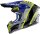 AIROH Aviator 3 Hima, Cross Motorradhelm, Größe S (Max 30°) HPC Carbon, ECE 2206, Grau Blau Fluogelb