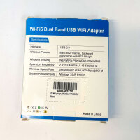 WiFi6 AX900, USB 2.0 Wireless Network Adapter, Dual Band, 2.4 GHz 5 GHz, 802.11AX