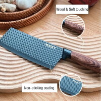 LUCKY LK-WS10, 6-teiliges Küchenmesser-Set, Hackmesser, Kochmesser, Tranchiermesser, Universalmesser, Keramikschäler, geschmiedeter Edelstahl, ergonomischer Holzgriff, Schwarz