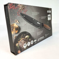 LUCKY LK-WS10, 6-teiliges Küchenmesser-Set, Hackmesser, Kochmesser, Tranchiermesser, Universalmesser, Keramikschäler, geschmiedeter Edelstahl, ergonomischer Holzgriff, Schwarz