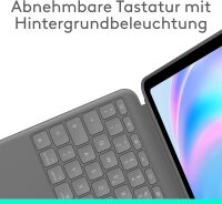 Logitech 920-012611 Tastaturhülle QWERTZ beleuchtet abnehmbar Grau