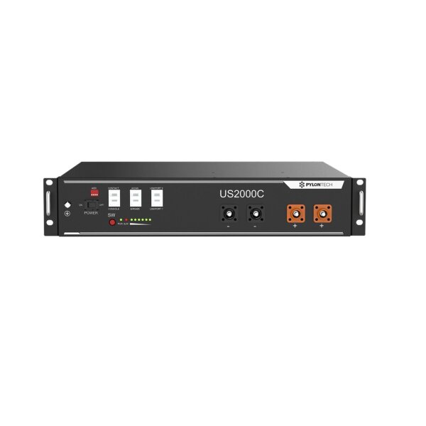 Pylontech US2000C Lithium 2.4kWh Storage 48V Battery LiFePO4, Black