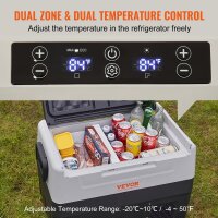 VEVOR T45K Portable Compressor Cooler, 45L, Dual-Zone, 12/24V, 60W, for Car and Home