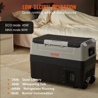 VEVOR T45K Portable Compressor Cooler, 45L, Dual-Zone, 12/24V, 60W, for Car and Home