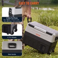 VEVOR T45K Portable Compressor Cooler, 45L, Dual-Zone, 12/24V, 60W, for Car and Home