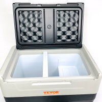 VEVOR T45K Portable Compressor Cooler, 45L, Dual-Zone, 12/24V, 60W, for Car and Home