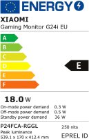 Xiaomi G24i Gaming Monitor, 23,8 Zoll FHD 1920 × 1080, 180 Hz, 1 ms, IPS, 16:9, matt, HDMI, 2000:1