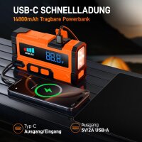 JDMCAR JN-8148 Jump Starter Power Bank, 5V / 2.4A, Car Battery Booster with LCD Display and LED Flashlight