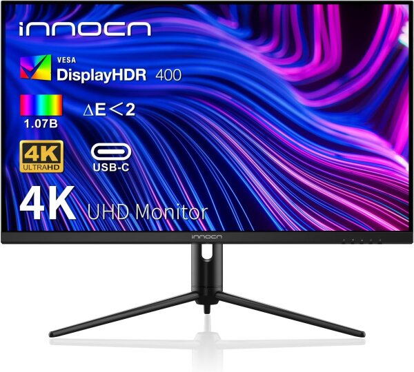 INNOCN 32C1U 32-inch 4K UHD Art Monitor, HDR, USB-C 65W, height-adjustable stand, black