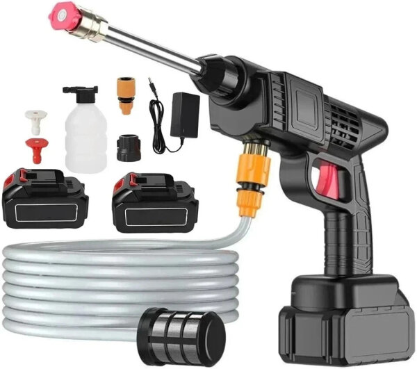 Cleaning gun, compressed air cleaning gun for cars, black