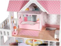 MAMABRUM W06A379 XXL Wooden Dollhouse, 123 cm, 3 Floors, LED, Terrace, Garden, Furniture