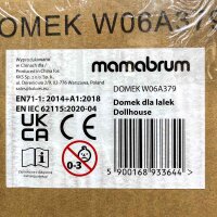 MAMABRUM W06A379 XXL Wooden Dollhouse, 123 cm, 3 Floors, LED, Terrace, Garden, Furniture