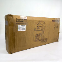 MAMABRUM W06A379 XXL Wooden Dollhouse, 123 cm, 3 Floors, LED, Terrace, Garden, Furniture