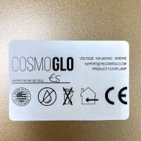 COSMOGLO XL LED Crescent Floor Lamp Gold, Mobile Phone Holder, 3 Light Colors, Height Adjustable