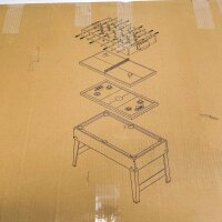 Multigame 4-in-1 wooden game table, white, table football, billiards, hockey, table tennis