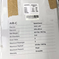 Aqua Marina Tomahawk AIR-C 3 Personen Drop-Stitch Kanu Luftkanu, 10 psi