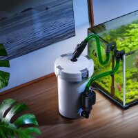 SunSun HW-603B, external aquarium filter, 400 l/h, 3 filter sponges, 1 filter fleece, filter media, filter pump, 50357