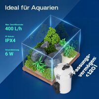 SunSun HW-603B, external aquarium filter, 400 l/h, 3 filter sponges, 1 filter fleece, filter media, filter pump, 50357