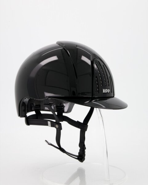 KEP Smart Nova Metal Polish Riding Helmet Unisex, Size M (51–58 cm), Black, NOVA.P.BLK.M