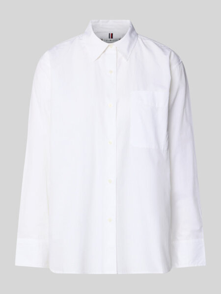 Tommy Hilfiger WW0WW45612 Womens Poplin Easy Fit Shirt Blouse White Size 34