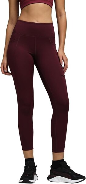 PUMA Train All Day Damen-7/8-Trainingsleggings, High-Waist, Größe S, Ruby Shimmer, 525899