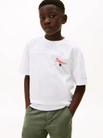 Tommy Hilfiger Seasonal Texture Print Boys T-Shirt, Size 12 Years, White, KB0KB09941 YBR