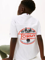 Tommy Hilfiger Seasonal Texture Print Boys T-Shirt, Size 12 Years, White, KB0KB09941 YBR