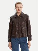 Weekend Max Mara Berbice Damen-Nappalederjacke, Größe 34, Dunkelbraun