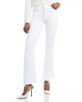MOTHER 1535-753 The Weekender Fray Flared Jeans Womens 29 White Mid Rise