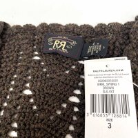 Ralph Lauren 282962053001 Häkel-Strickweste Damen Vintage-Braun Baumwolle Größe 3